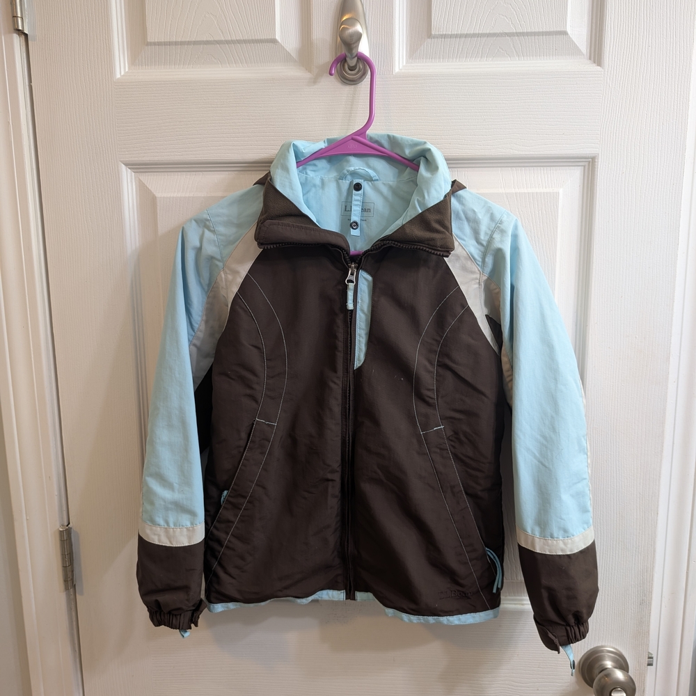LL Bean Kids Shell Jacket Hood Zip - Size S8
